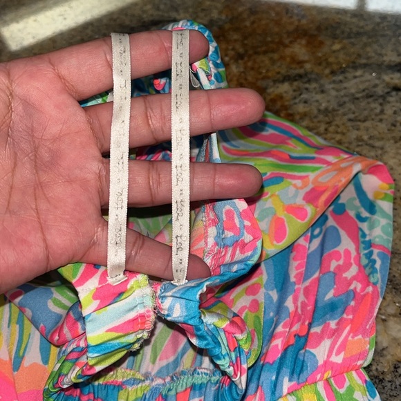 Lilly Pulitzer Daisy Romper Seaspray Lovers Coral Multi Strapless Size XS - Picture 7 of 10